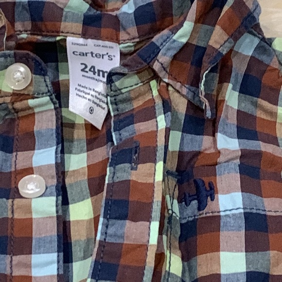 Carter’s & Children’s Place Short & Long-Sleeve Button Shirts in size 24M - Picture 4 of 8